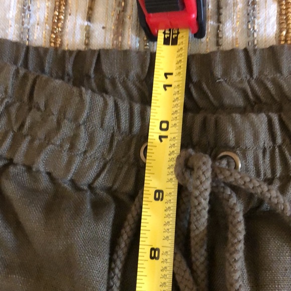 Michael Kors olive green 100% linen utility style shorts Sz 10 😍 - Picture 8 of 10